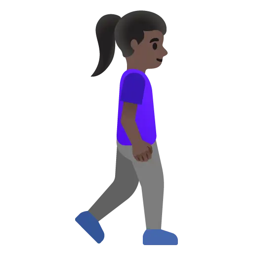 Woman Walking Facing Right: Dark Skin Tone