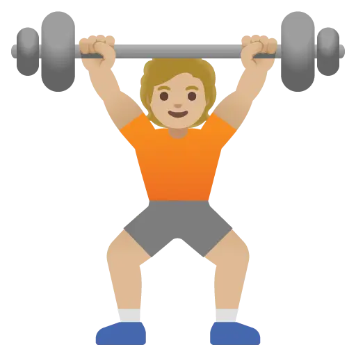 Person Lifting Weights: Medium-Light Skin Tone