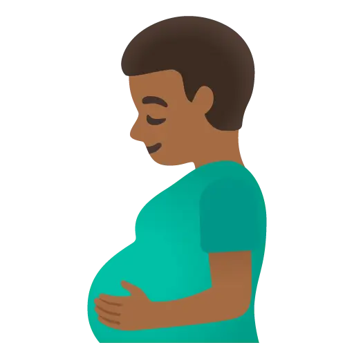 Pregnant Man: Medium-Dark Skin Tone