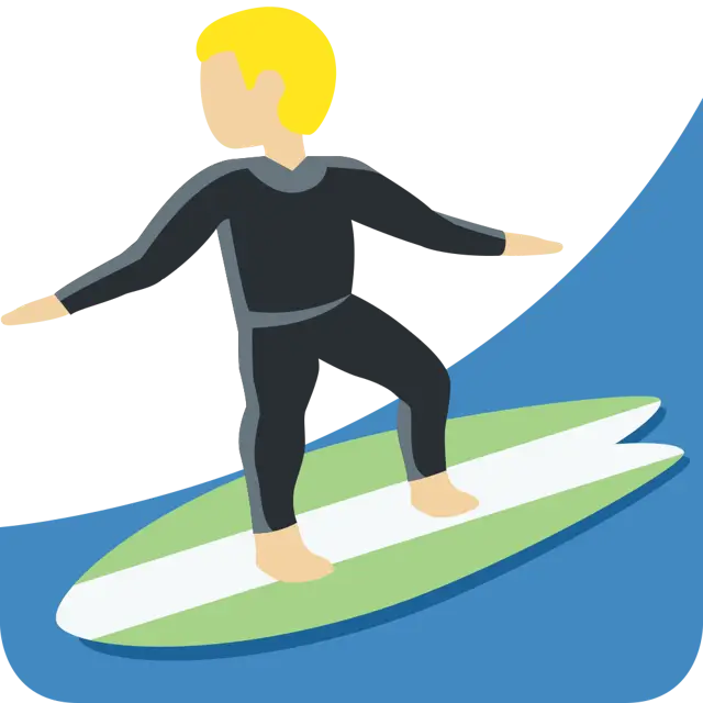 Man Surfing: Medium-Light Skin Tone