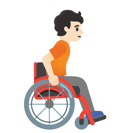 Person in Manual Wheelchair Facing Right: Light Skin Tone