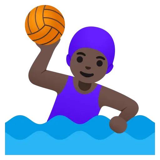 Woman Playing Water Polo: Dark Skin Tone