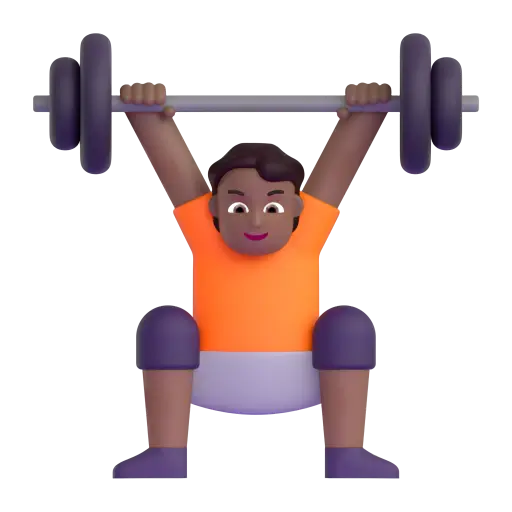 Person Lifting Weights: Medium-Dark Skin Tone