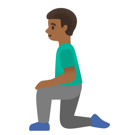 Man Kneeling: Medium-Dark Skin Tone