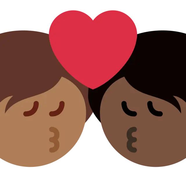 Kiss: Person, Person, Medium-Dark Skin Tone, Dark Skin Tone