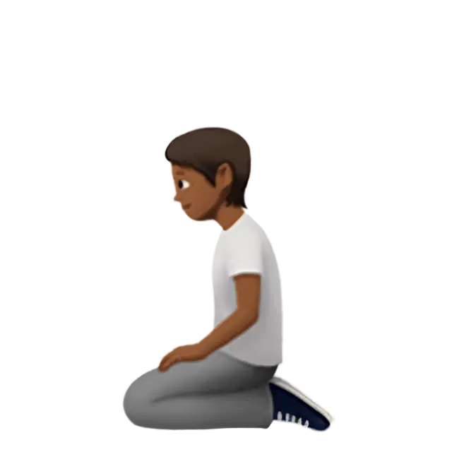 Person Kneeling: Medium-Dark Skin Tone