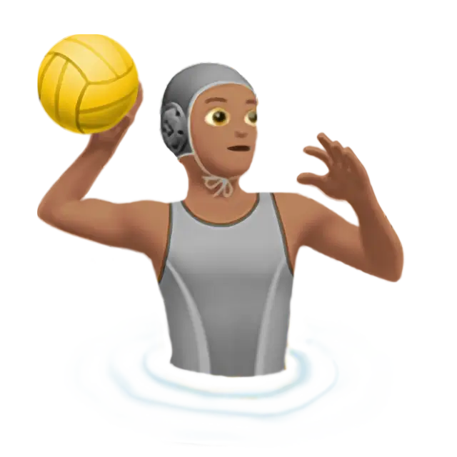 Person Playing Water Polo: Medium Skin Tone