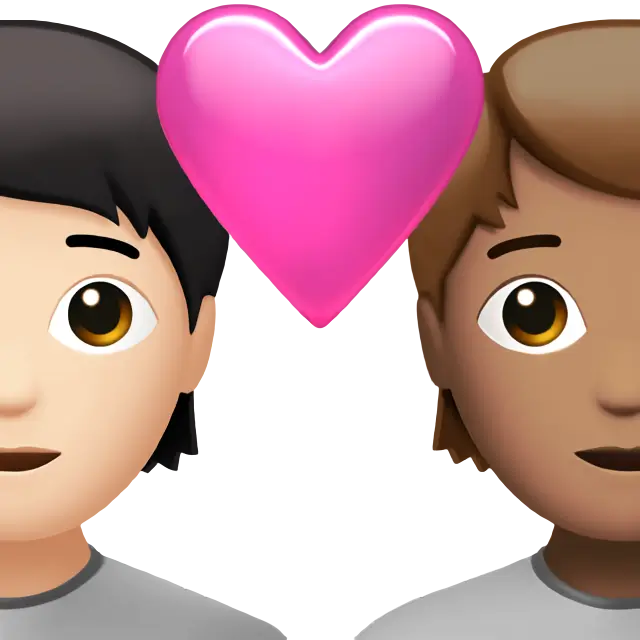 Couple with Heart: Person, Person, Light Skin Tone, Medium Skin Tone