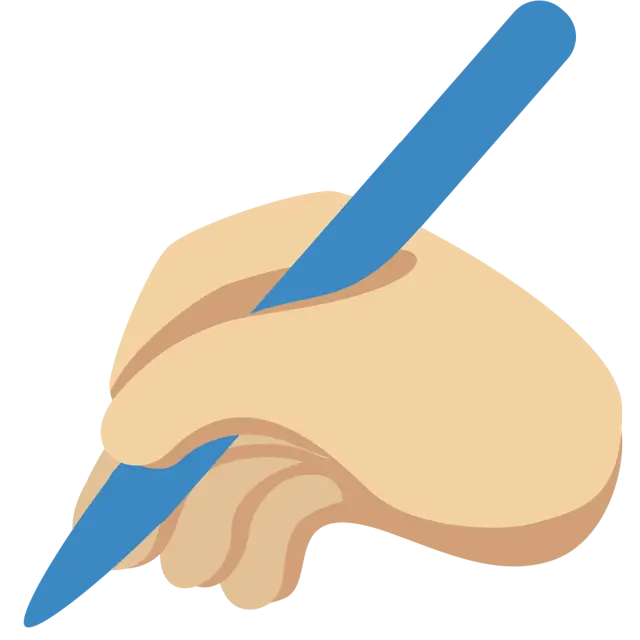 Writing Hand: Medium-Light Skin Tone