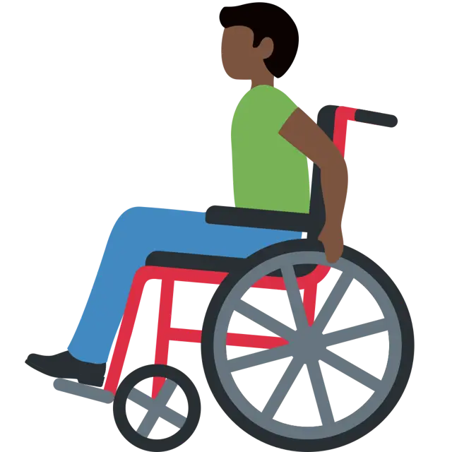 Man In Manual Wheelchair: Dark Skin Tone