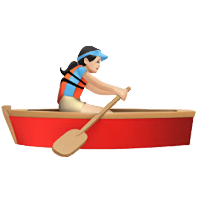 Woman Rowing Boat: Light Skin Tone