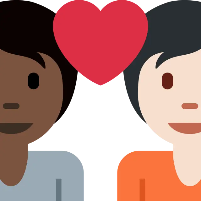 Couple With Heart: Person, Person, Dark Skin Tone, Light Skin Tone