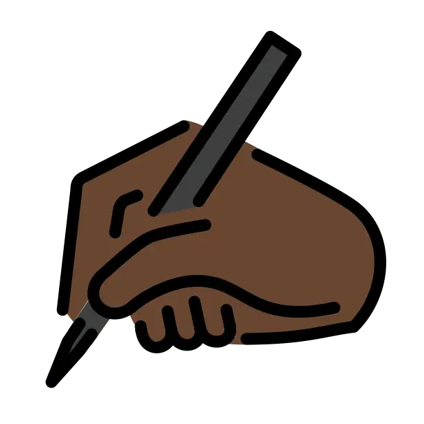 Writing Hand: Dark Skin Tone