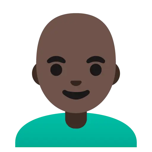 Man: Dark Skin Tone, Bald