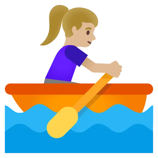 Woman Rowing Boat: Medium-Light Skin Tone