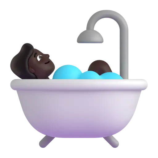 Person Taking Bath: Dark Skin Tone