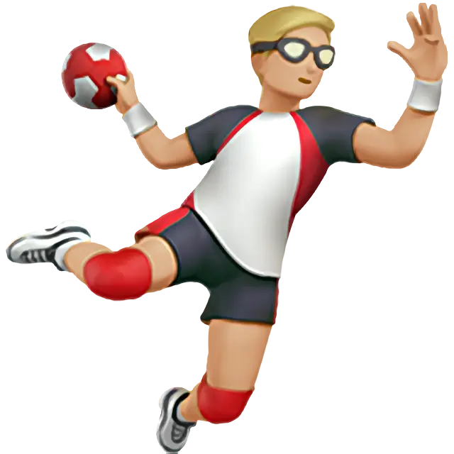 Man Playing Handball: Medium-Light Skin Tone