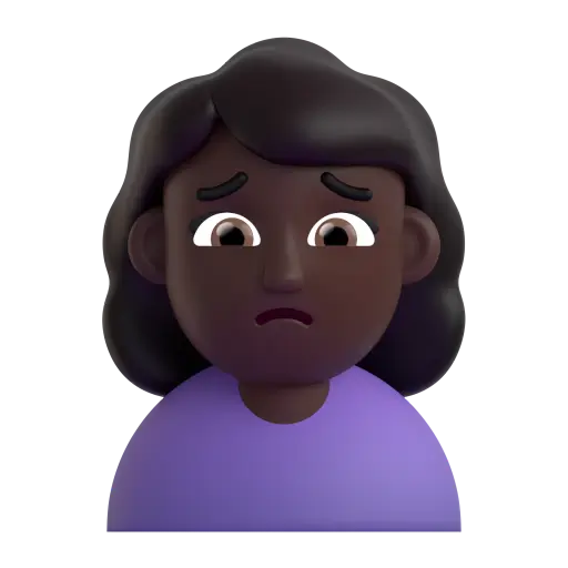 Woman Frowning: Dark Skin Tone