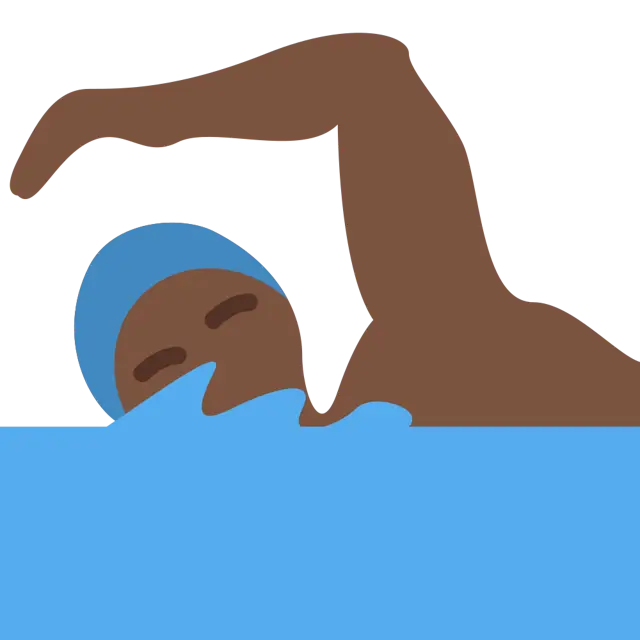 Man Swimming: Dark Skin Tone