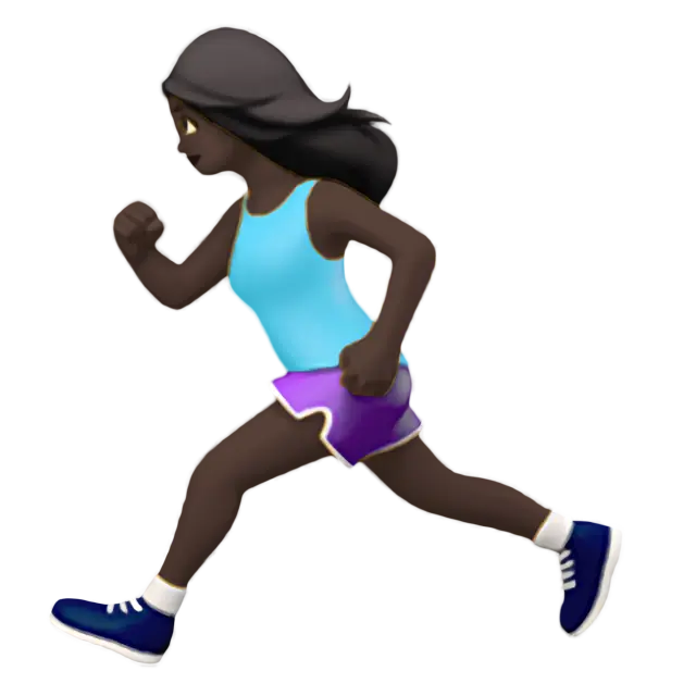 Woman Running: Dark Skin Tone