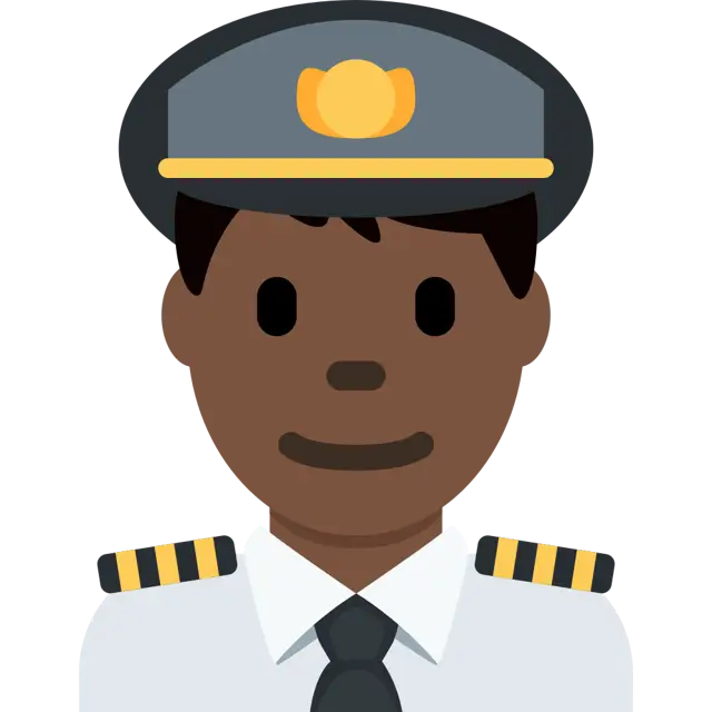 Man Pilot: Dark Skin Tone