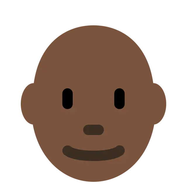 Man: Dark Skin Tone, Bald