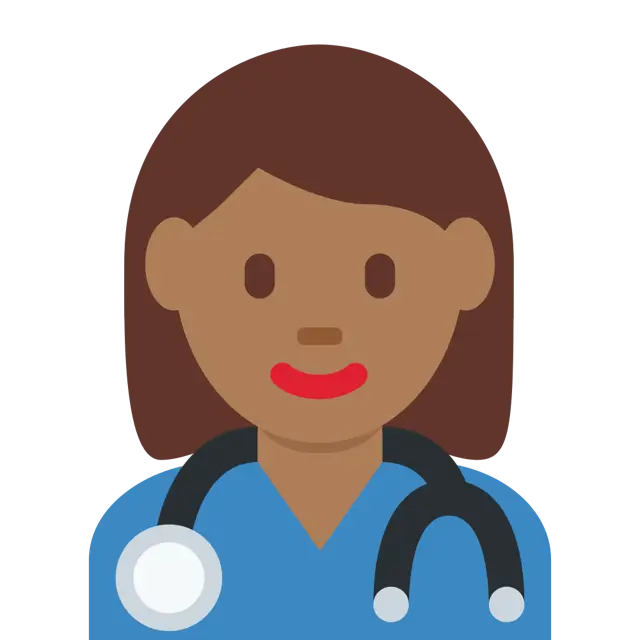 Woman Health Worker: Medium-Dark Skin Tone