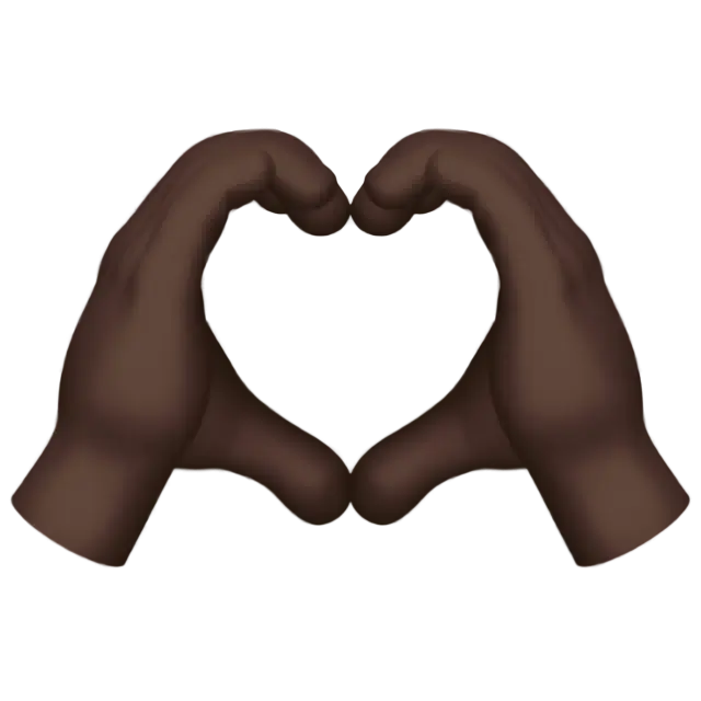 Heart Hands: Dark Skin Tone