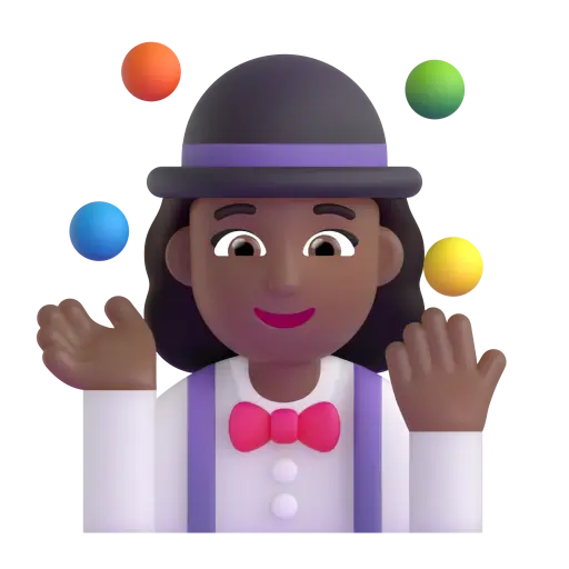 Woman Juggling: Medium-Dark Skin Tone