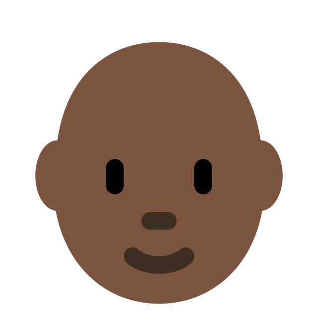 Person: Dark Skin Tone, Bald