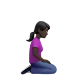 Woman Kneeling Facing Right: Dark Skin Tone