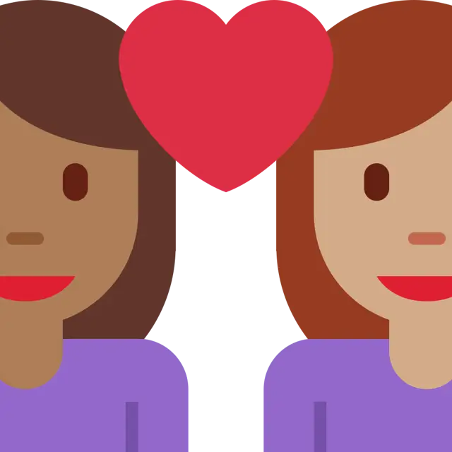 Couple With Heart: Woman, Woman, Medium-Dark Skin Tone, Medium Skin Tone