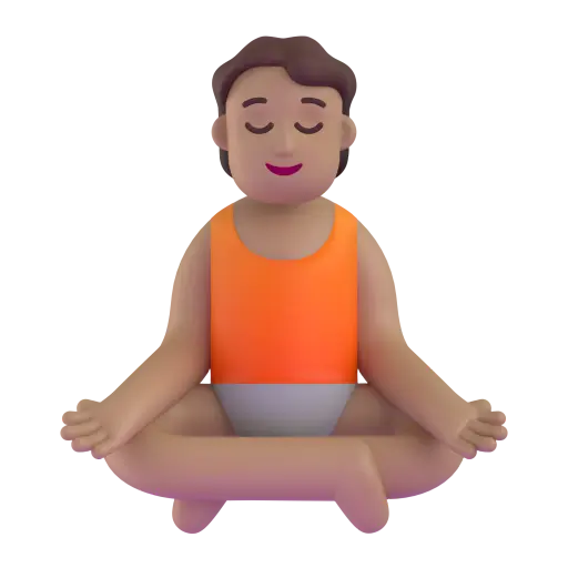 Person in Lotus Position: Medium Skin Tone