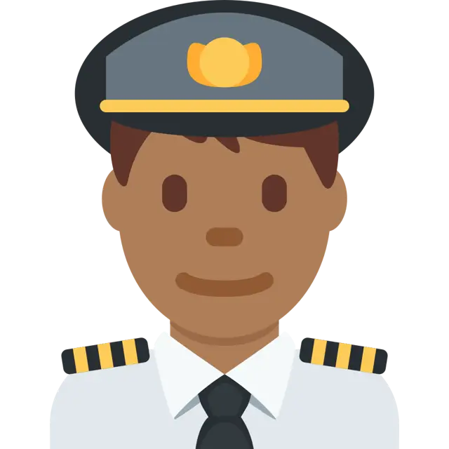 Man Pilot: Medium-Dark Skin Tone