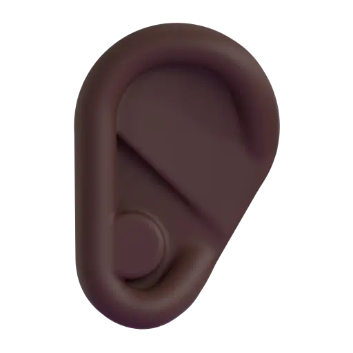 Ear: Dark Skin Tone