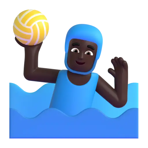 Man Playing Water Polo: Dark Skin Tone