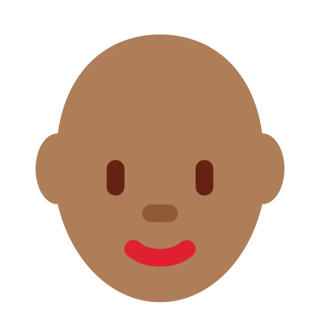 Woman: Medium-Dark Skin Tone, Bald