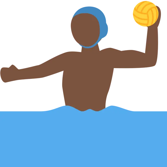 Man Playing Water Polo: Dark Skin Tone