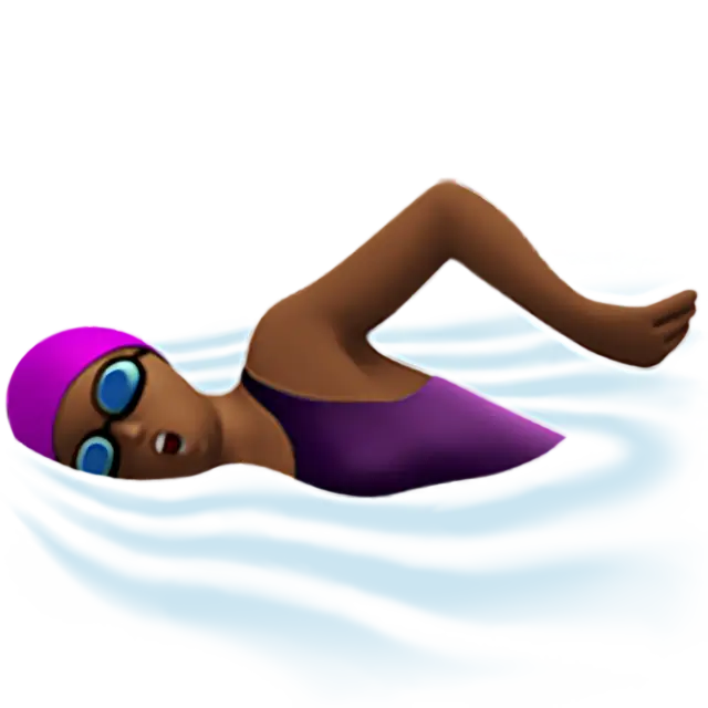 Woman Swimming: Medium-Dark Skin Tone