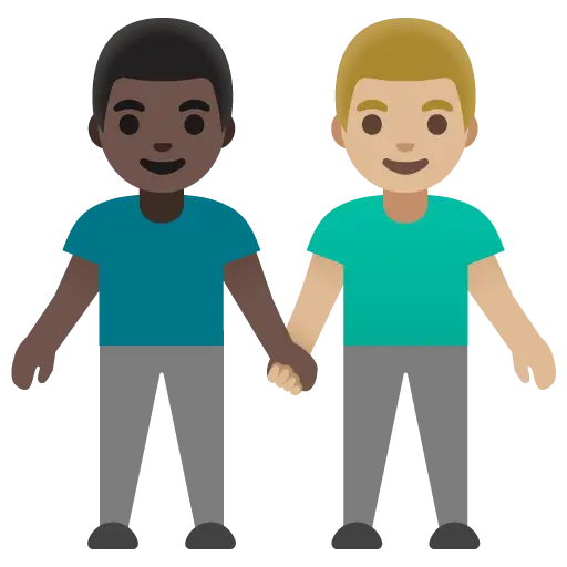 Men Holding Hands: Medium-Light Skin Tone, Dark Skin Tone