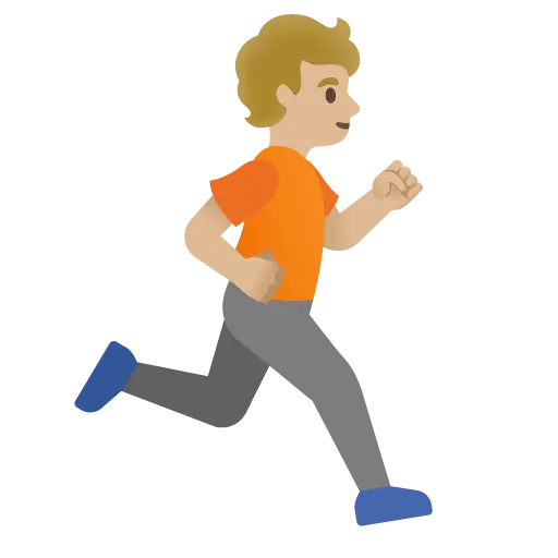 Person Running Facing Right: Medium-Light Skin Tone