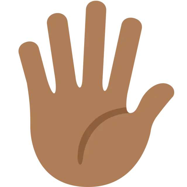 Hand With Fingers Splayed: Medium-Dark Skin Tone