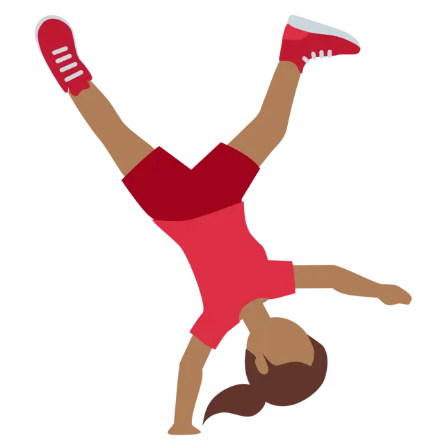 Woman Cartwheeling: Medium-Dark Skin Tone