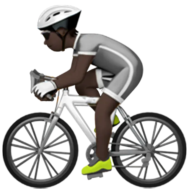 Person Biking: Dark Skin Tone