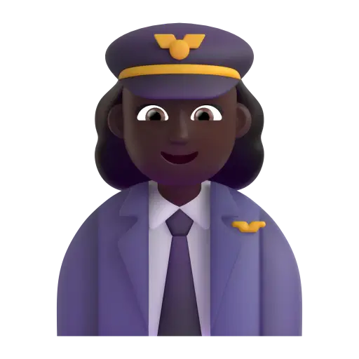 Woman Pilot: Dark Skin Tone