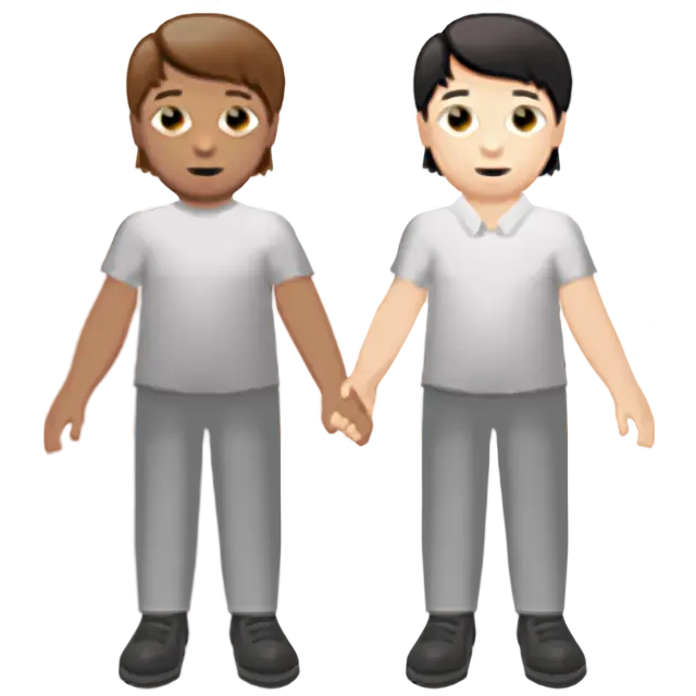 People Holding Hands: Medium Skin Tone, Light Skin Tone