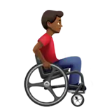 Man in Manual Wheelchair Facing Right: Medium-Dark Skin Tone