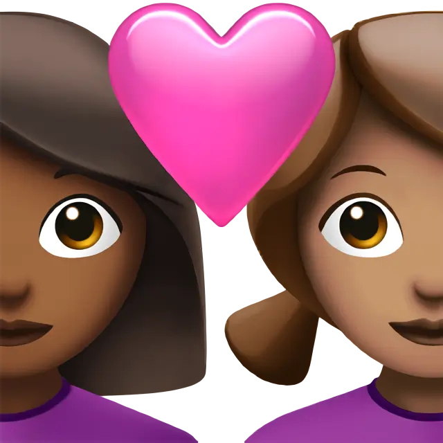 Couple with Heart: Woman, Woman, Medium-Dark Skin Tone, Medium Skin Tone