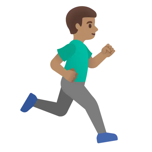 Man Running Facing Right: Medium Skin Tone