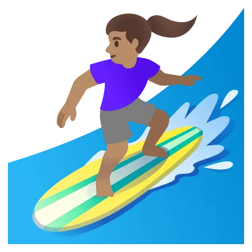 Woman Surfing: Medium Skin Tone